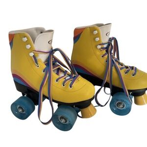 Nattork Roller Skates Rainbow Fashion Skates Sz 5 Roller Blading Skating Disco